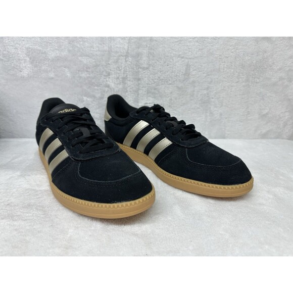 Adidas Breaknet Sleek Women’s Size 9 Black Gold Gum Sole Casual Sneakers New - Picture 3 of 6